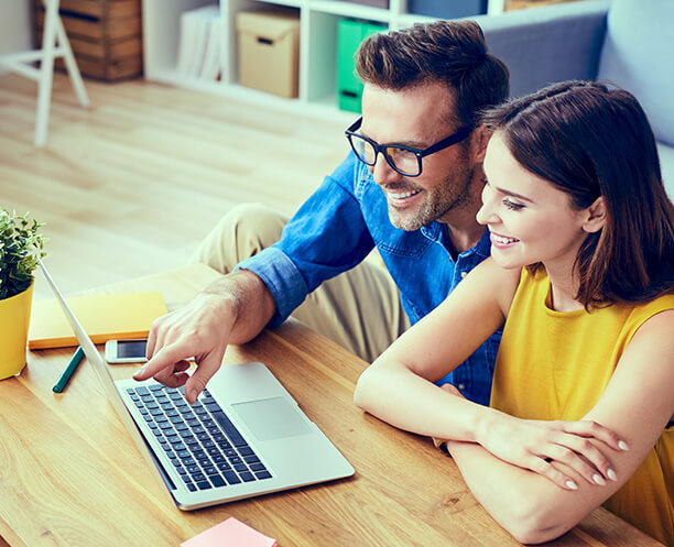 couple looking at computer together