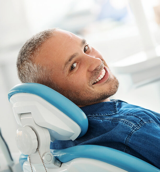 man in dental chair