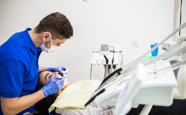 dentist working on patient